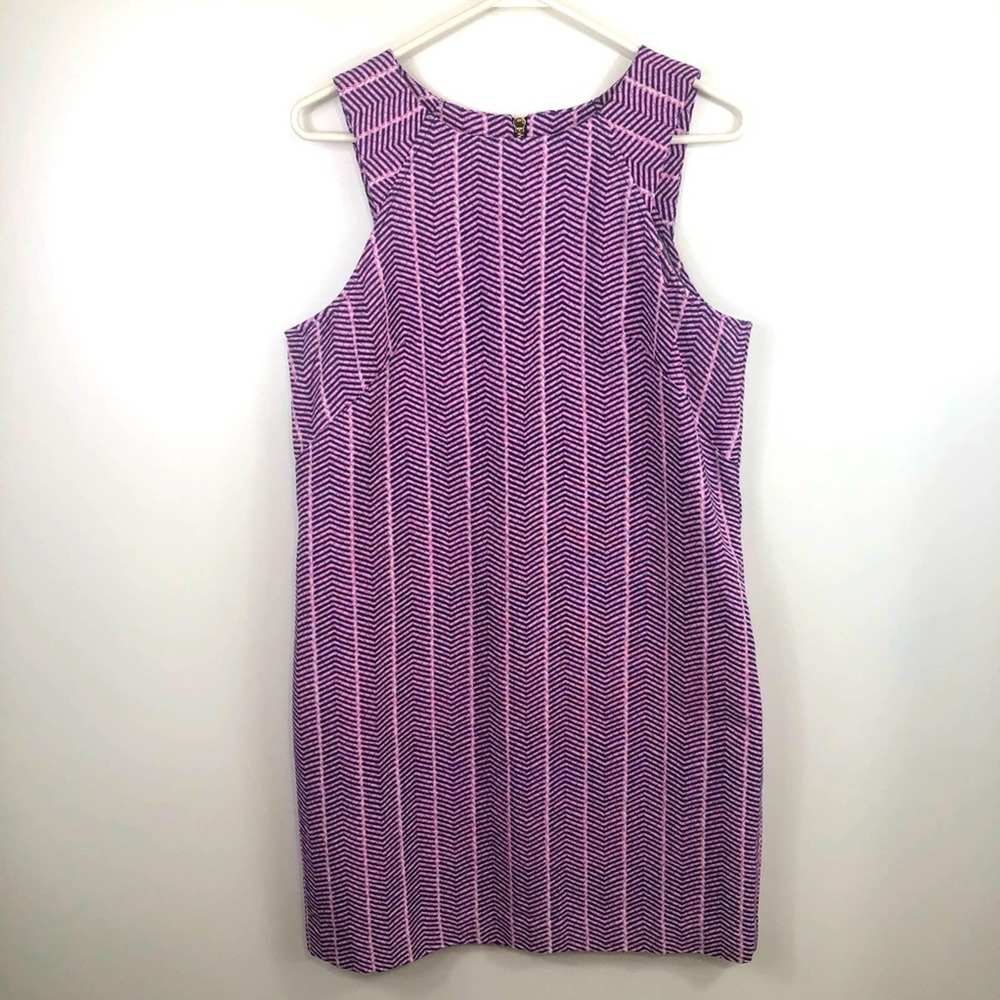Southern Tide Purple Chevron Midi Dress
